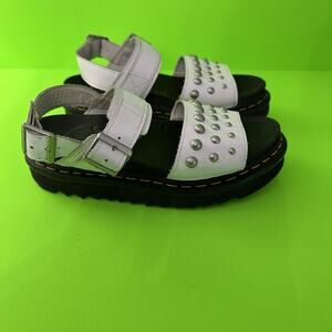 Dr. Martens Voss Stud Platform Sandals Womens US 7 EU 38 White Chunky Y2K